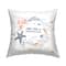Stupell Industries Beach Lover Phrase Starfish Coral Border Throw Pillow, 18" x 18"